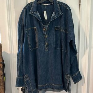 COPY - Pilcro for anthropology Denim oversized shirt dress size XL BNWT